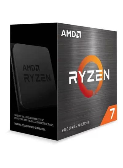 "Image showcasing the AMD Ryzen 7 5800X desktop processor, featuring 8 cores and clock speeds up to 4.7 GHz, ideal for gaming, content creation, and multitasking."