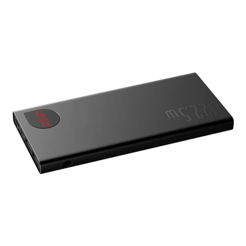 Detailed image of the Baseus Adaman Power Bank's LED battery indicator, featuring four illuminated lights that indicate the remaining power level, ensuring you stay informed about the charge status of your power bank.