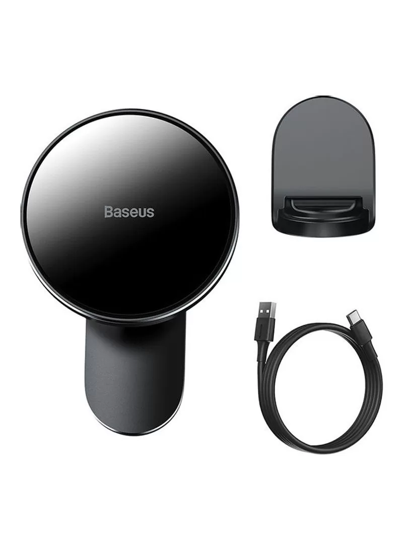 Baseus Car Mount Wireless Charger – Black 1 Image of convenient wireless charging on the go: "Convenient wireless charging on the go