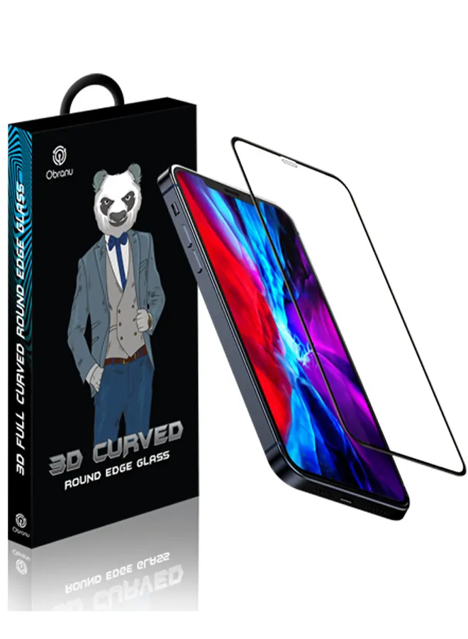 Obranu - Screen Protector - iPhone - Round Edge Glass 3D 1 Obranu Round Edge Glass 3D Screen Protector - A close-up image of an iPhone with the Obranu Round Edge Glass 3D Screen Protector applied. The screen protector seamlessly covers the entire screen, with rounded edges and excellent transparency. The image showcases the durability and protective features of the screen protector, highlighting its ability to safeguard the iPhone's screen from scratches and cracks.