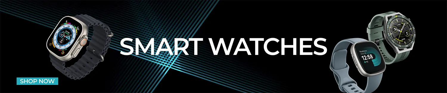 A diverse collection of smartwatches, including the Xiaomi Smartwatch, Amazfit Smartwatch, Fitbit Smartwatch, and Galaxy Smartwatch, showcasing their sleek designs and advanced features for fitness tracking, heart rate monitoring, and customizable watch faces.
