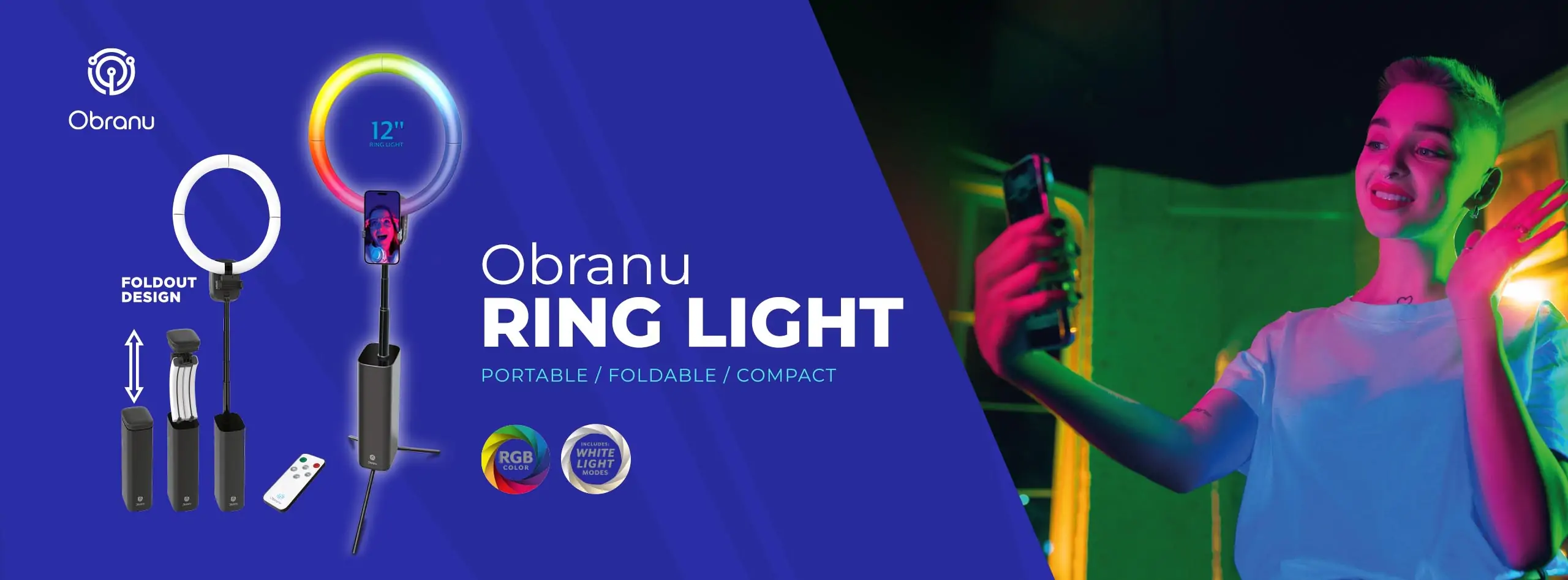 Obranu 12-inch Foldable RGB Ring Light