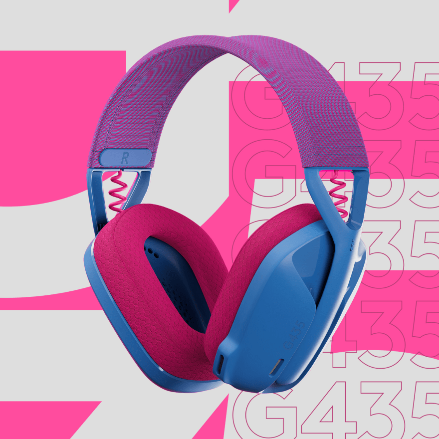 Logitech G435 LIGHTSPEED Bluetooth Headset in Blue - Enjoy wireless connectivity with Bluetooth technology and reliable LIGHTSPEED connection.
