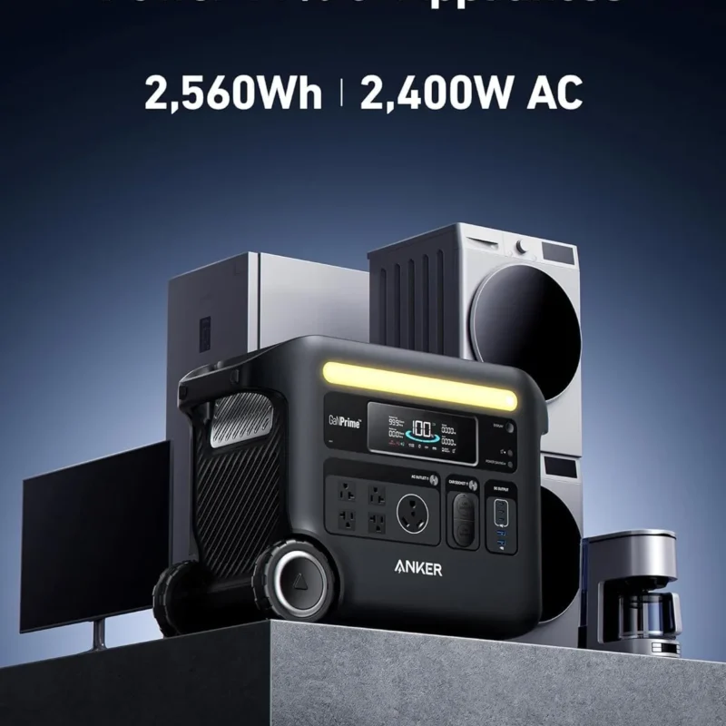 Anker - SOLIX F2600 Portable Power Station - 2400W Solar Generator