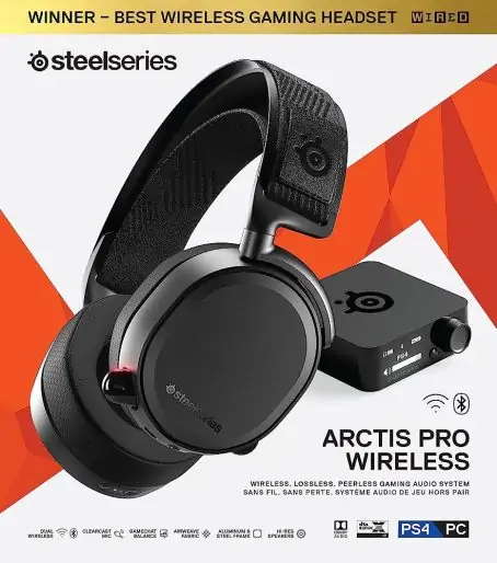 Close-up of the stylish black SteelSeries Arctis Pro gaming headset in dubai available at Buytronics in Dubai for an immersive gaming experience.