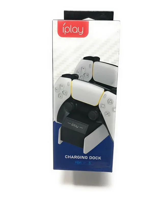 "Sleek iPlay Charging Dock for PS5 controllers."