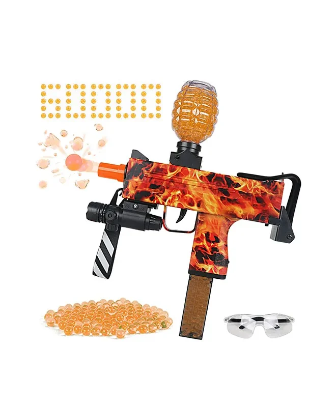 Piecis Electric Gel Blaster Uzi with refill beads and targets.