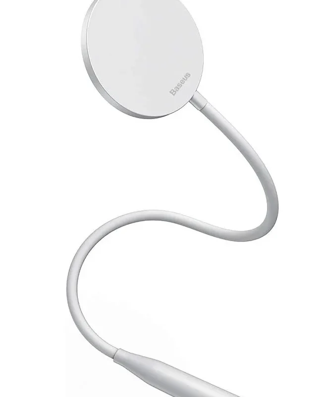 "Baseus desk lamp with flexible hose and charging capabilities for workspace illumination."