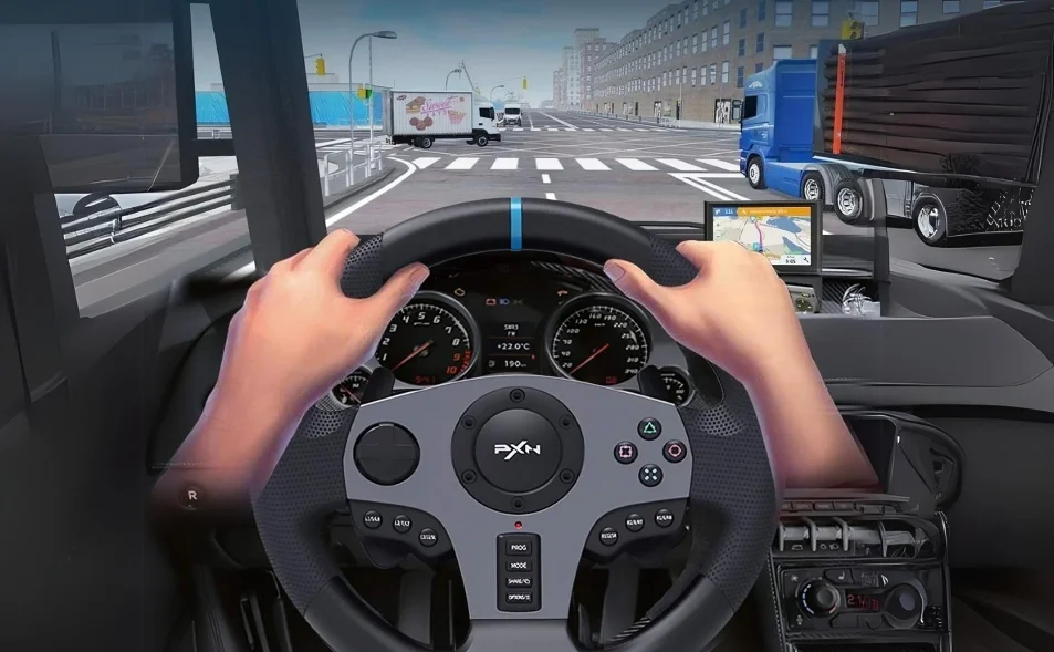 buytronics-PXN V9 PC Racing Wheel 270900 Game Steering Wheel Dual-Motor