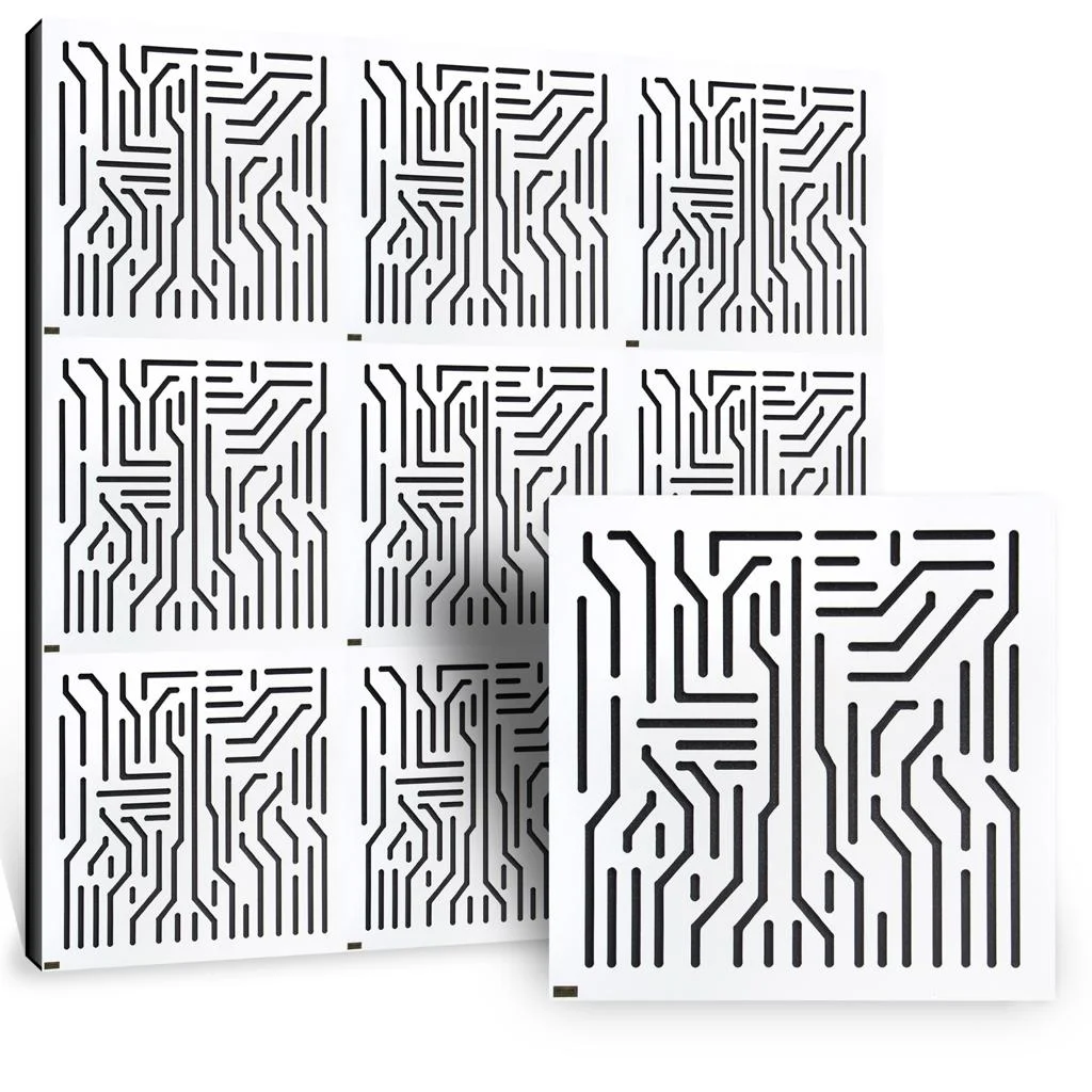 Azteka White 60 x 60 Acoustic Wood Panels – Pack of 4 buytronics-Azteka White 60 x 60 Acoustic Wood Panels – Pack of 4