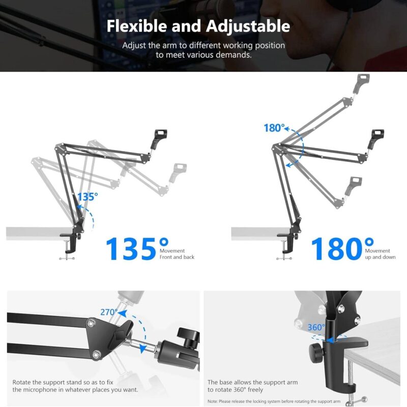 buytronics-Neewer Microphone Arm Stand Suspension Boom Scissor Mic