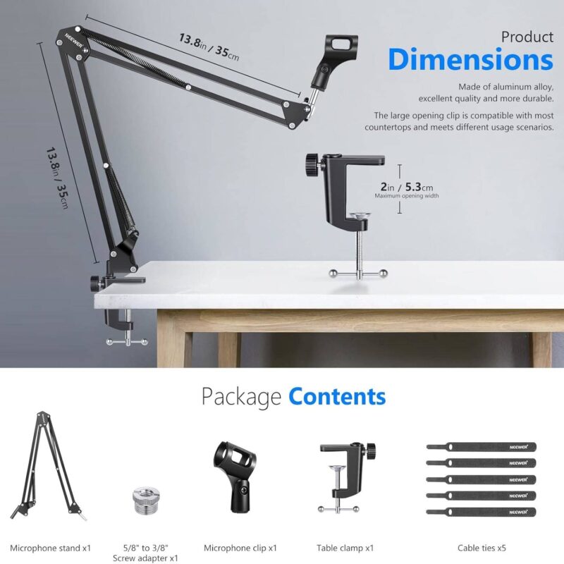 buytronics-Neewer Microphone Arm Stand Suspension Boom Scissor Mic