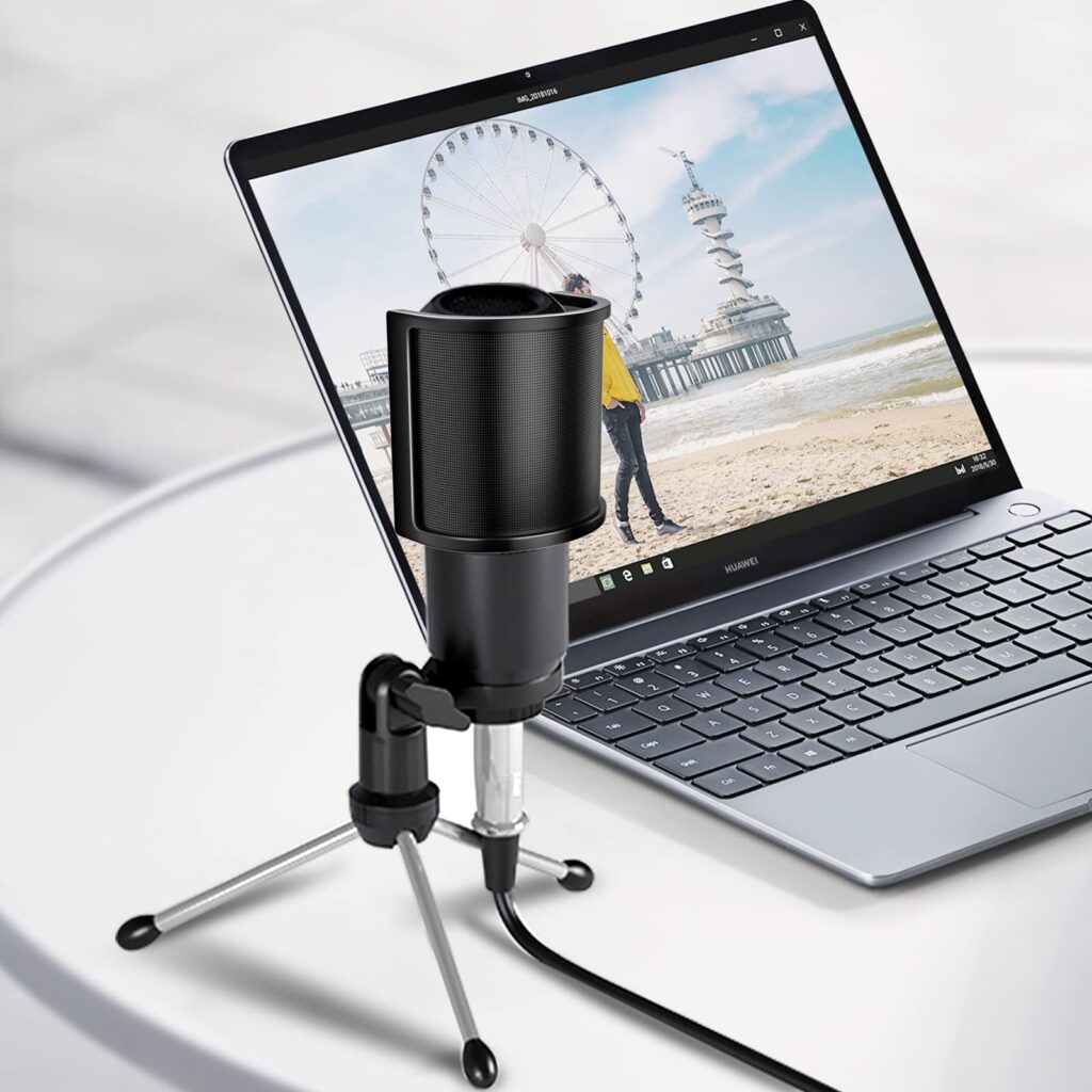 buytronics-Pop Filter,PEMOTech [Upgraded Three Layers] Metal Mesh & Foam & Etamine Layer Microphone