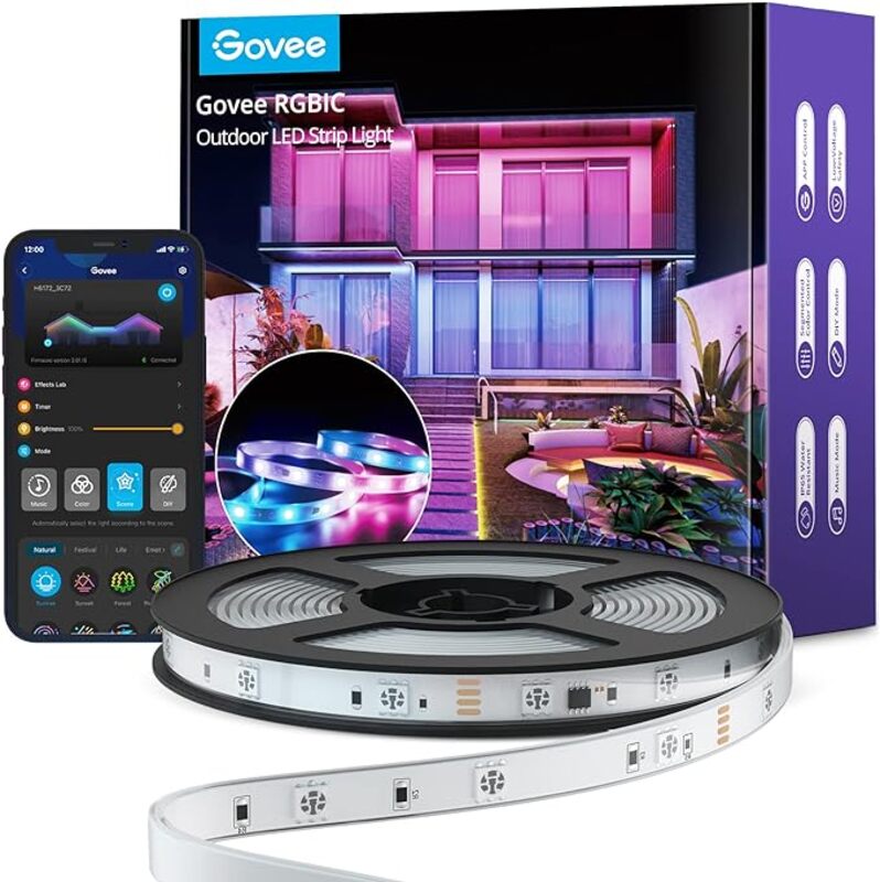 Govee Outdoor LED Strip Lights, 10Meters RGBIC LED Outdoor Lights