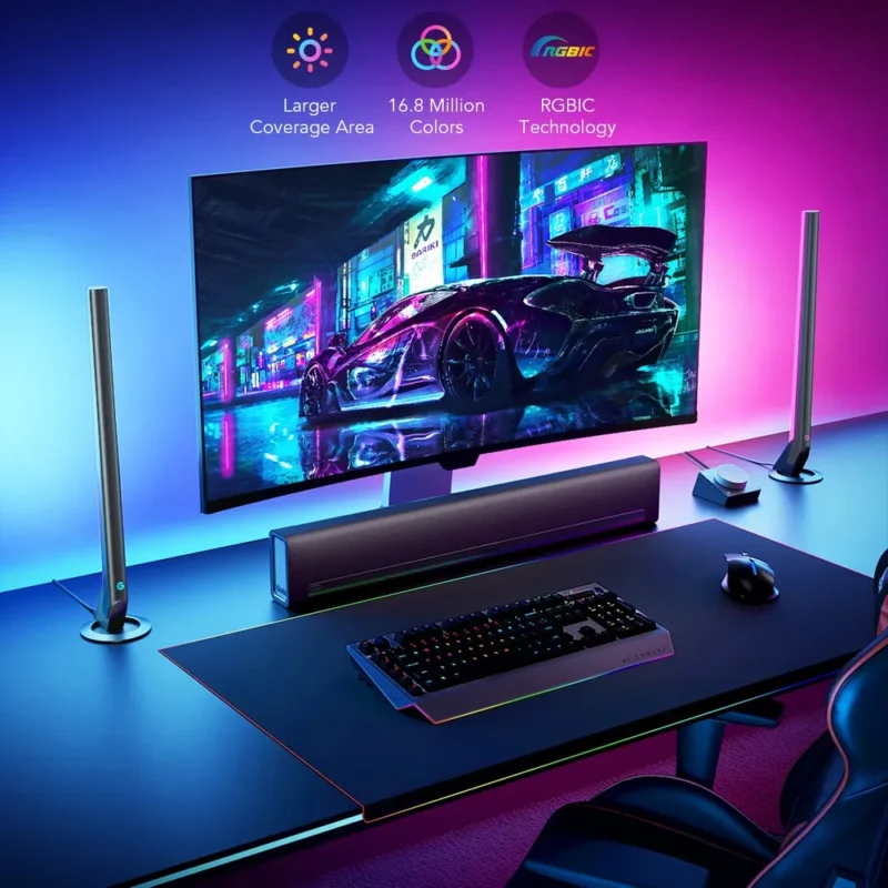 Govee - RGBIC Wi-Fi Gaming Light Bars with Smart Controller - Image 2