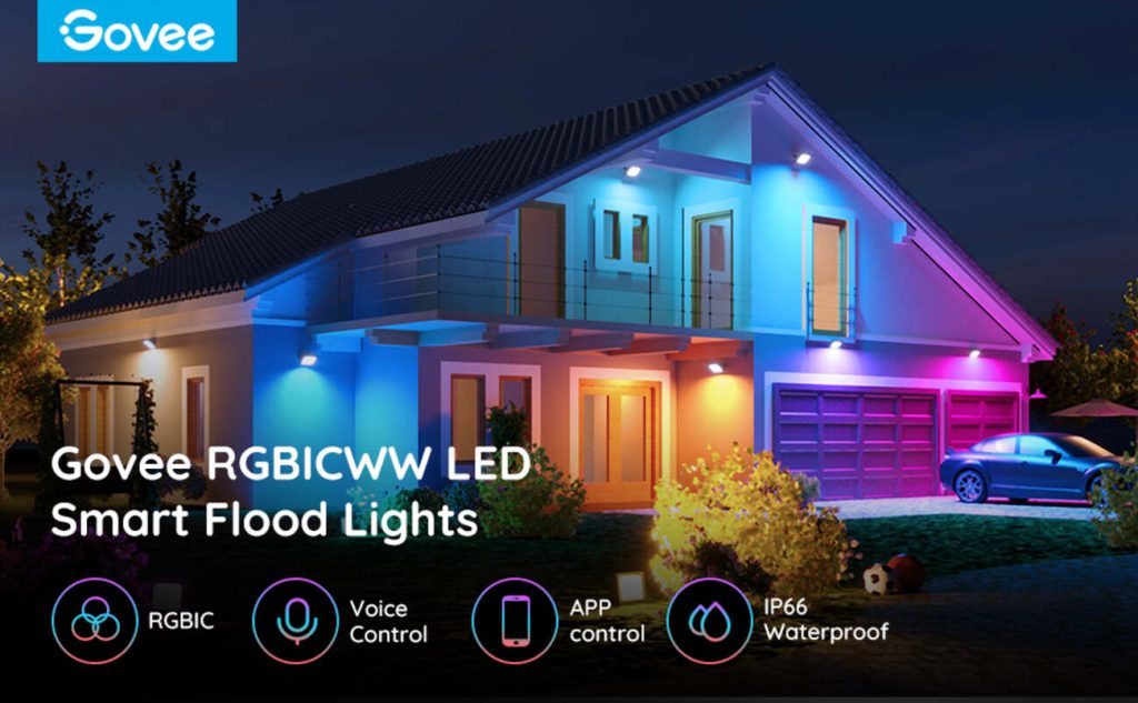 buytronics-Govee RGBICWW LED Smart Flood Lights-Pack of 4