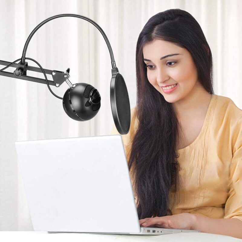 aokeo Aokeo Professional Microphone Pop Filter Mask Shield, Dual Layered Wind Pop Screen