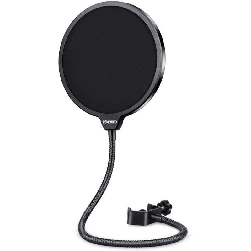 aokeo Aokeo Professional Microphone Pop Filter Mask Shield, Dual Layered Wind Pop Screen
