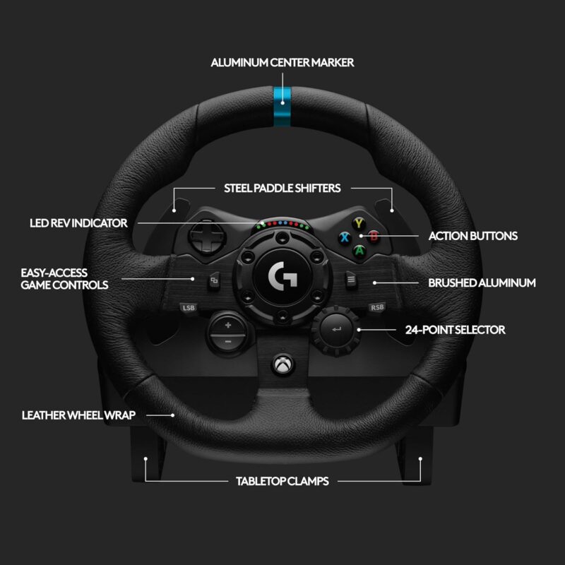 buytronics-Logitech G923 Racing Wheel and Pedals for Xbox Series X-S, Xbox One