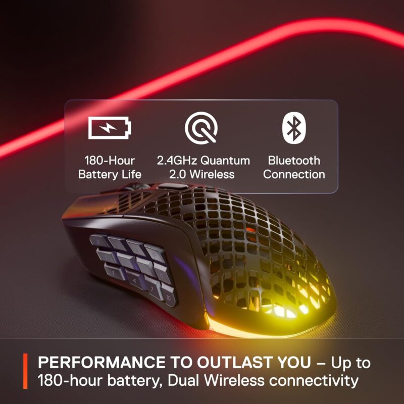 buytronics-SteelSeries - Aerox 9 Wireless Ultra Lightweight Super-Fast MOBA/MMO Mouse with AquaBarrier