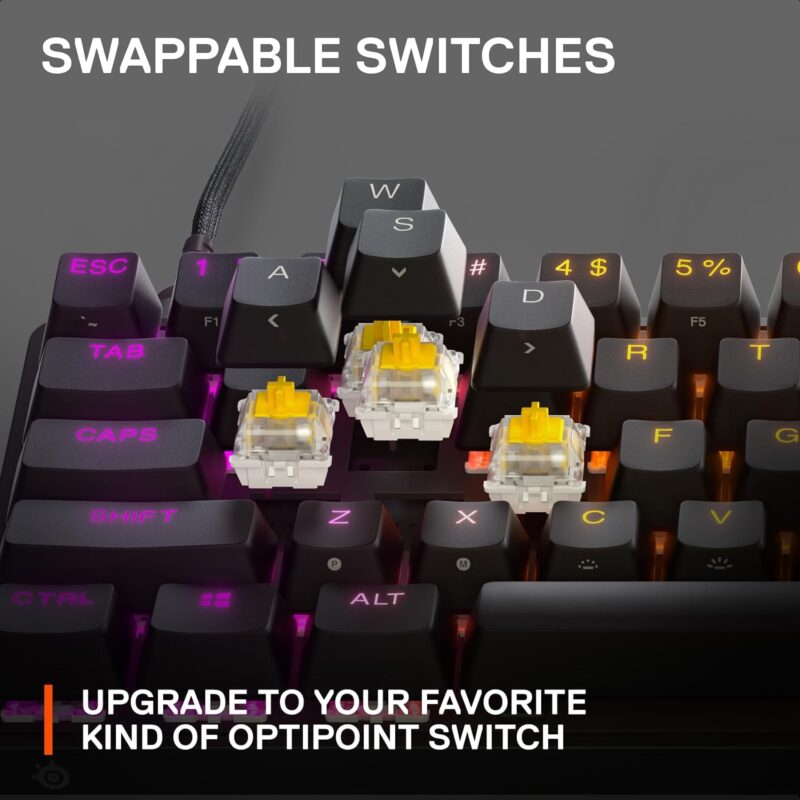 buytronics-SteelSeries - Apex 9 Mini Optical Switch TKL Gaming Keyboard in 60% Form Factor WIRED