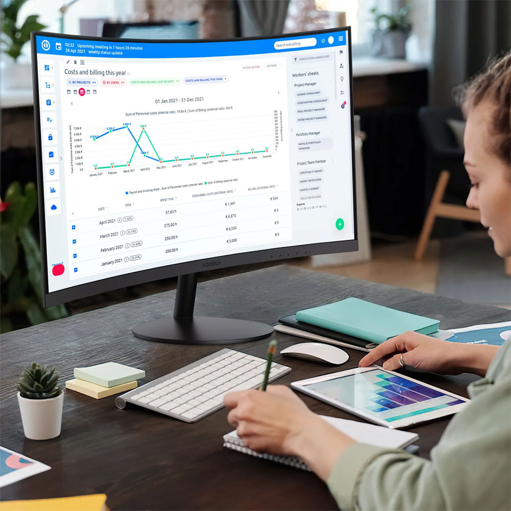 buytronics-KOORUI 24-Inch Computer Curved Monitor FHD 1920 x 1080 60Hz 24N5C