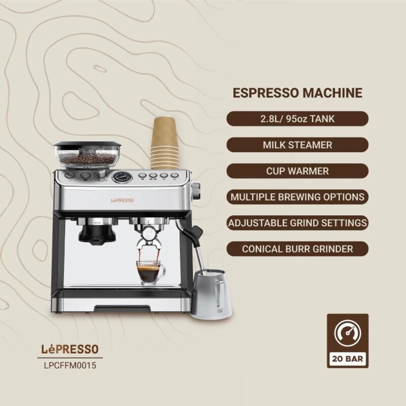 Lepresso Advanced coffee Machine - Silver - Image 6