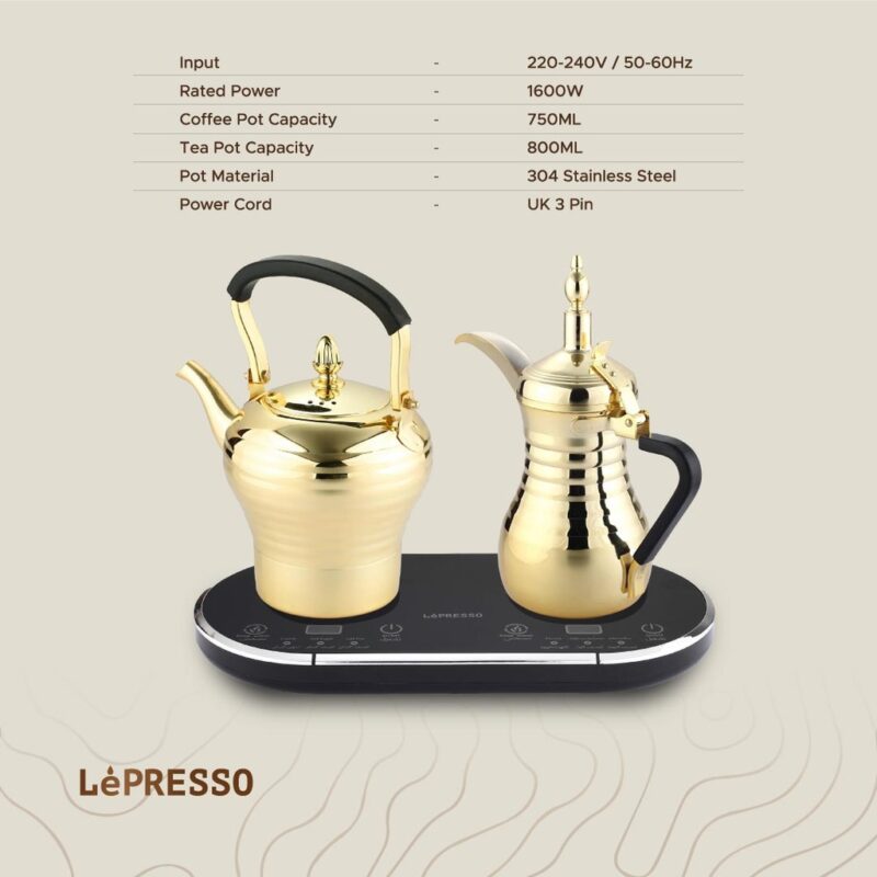 LePresso Dual Pot Arabic Coffee And Tea Dallah - Image 5