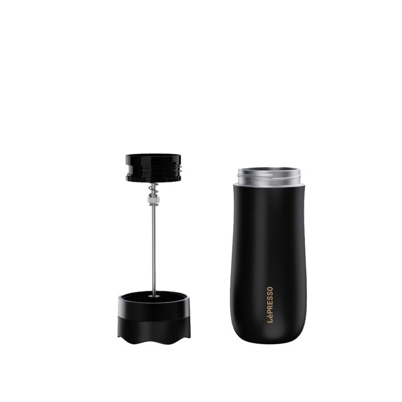 LePresso Insulated Mug with French Press - Black - Image 5