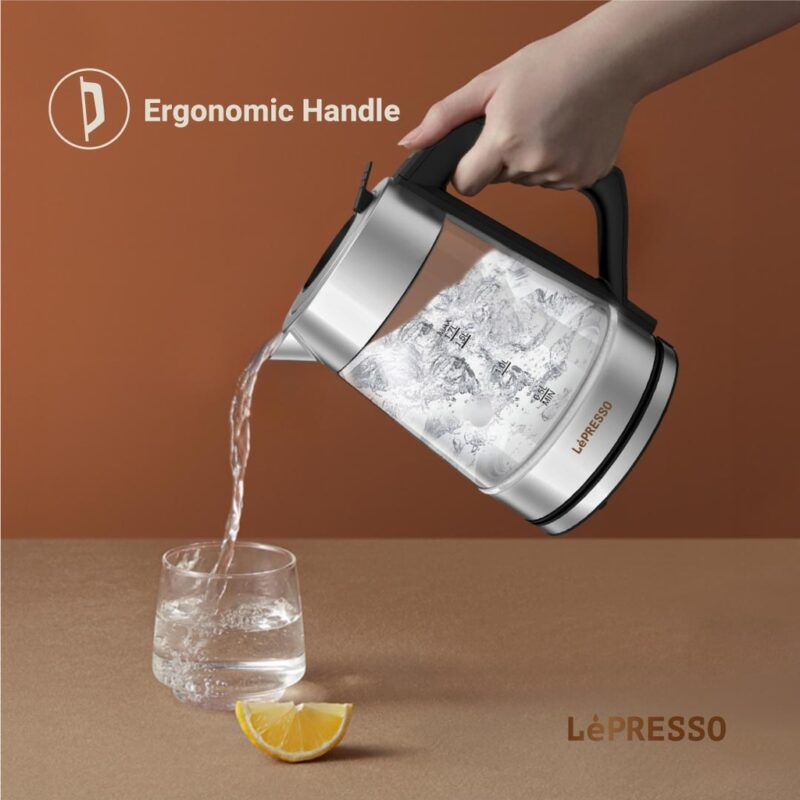 LePresso Multi-Temperature Illuminated Glass Kettle - Black - Image 5
