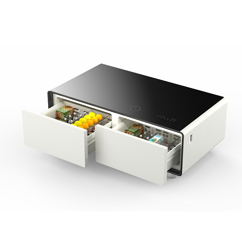 buytronics-Obranu - Coffee Table with Mini Fridge & Built-in Bluetooth Speaker, Multifunctional Music Refrigerator with Digital LED Display