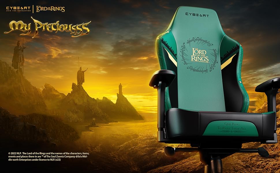 Cybeart Apex Series Lord Of The Rings PU Leather Gaming Chair – Green/Black - buytronics