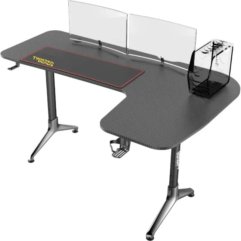 Buy Twisted Minds Y Shaped Carbon Fiber Texture Gaming Desk – Black | TM-Y-1072-L