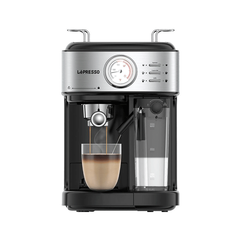 buytronics-LePresso Coffee Machine 20 Bar Powerful Pressure Pump With Capsule Filter and Funnel - Black