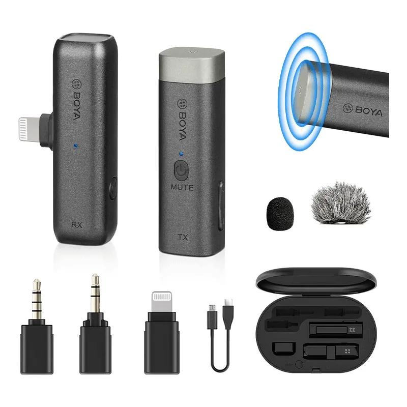 Boya BY-WM3D Wireless Lavalier Microphone, Black
