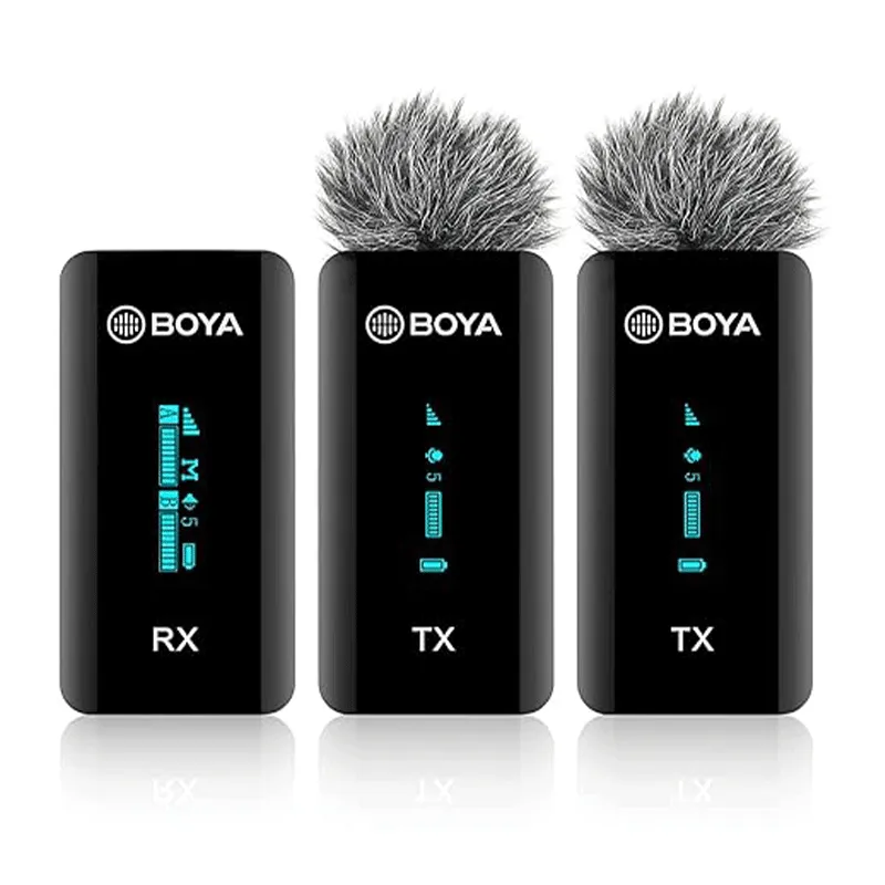 Boya By-Xm6 S2 2.4Ghz Wireless Microphone System Afh Signal 3.5Mm Trs Jack Built-In Microphone