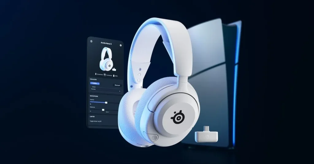 SteelSeries Arctis Nova 5P Wireless - PS5 Gaming Headset - White 61674